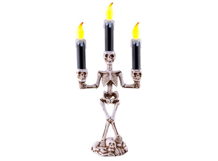 chandelier lumineux squelette 3 led''s bougies 36cm