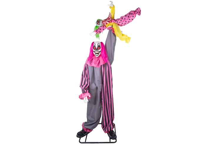 clown dmoniaque avec enfant lumineux sonore et motoris 2.1m