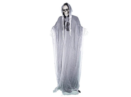 squelette fantôme gris géant lumineux et sonore 2.2m