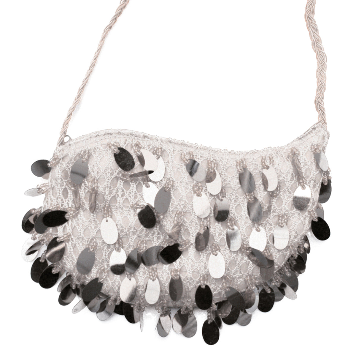 Sac cabaret paillettes grises