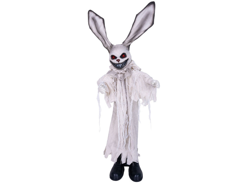 lapin zombie d'horreur lumineux sonore et motorisé 1.1m