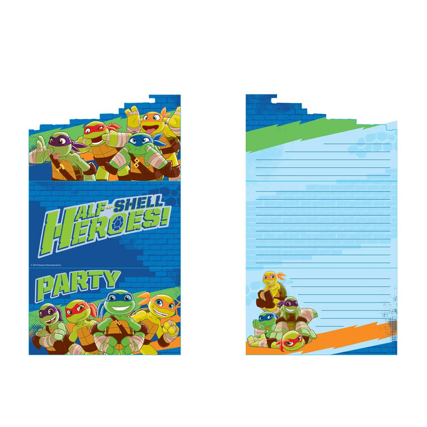 8 invitations Les Tortues Ninja Half-Shell Heroes