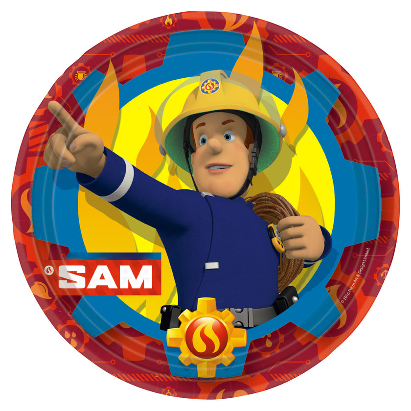 8 grandes assiettes Sam le Pompier
