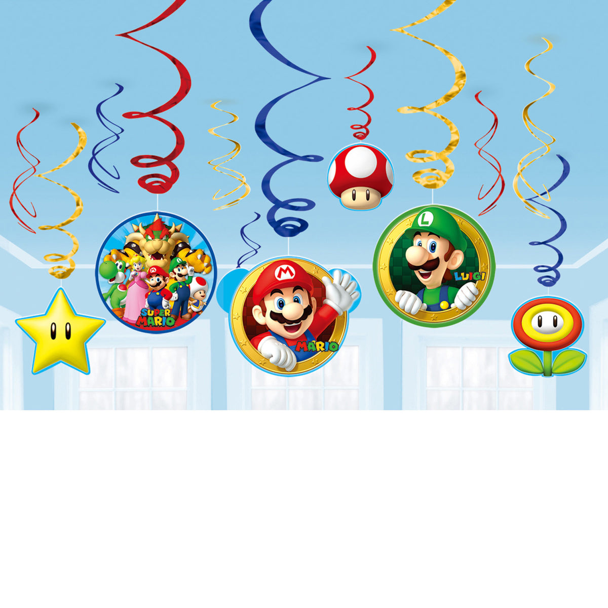 12 décorations à suspendre Super Mario Bros
