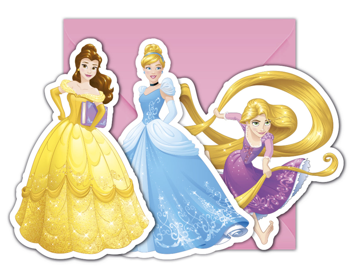 6 invitations Princesses Disney Heartstrong