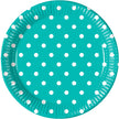 8 assiettes Turquoise Dots