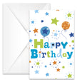 6 invitations Happy Birthday Boy