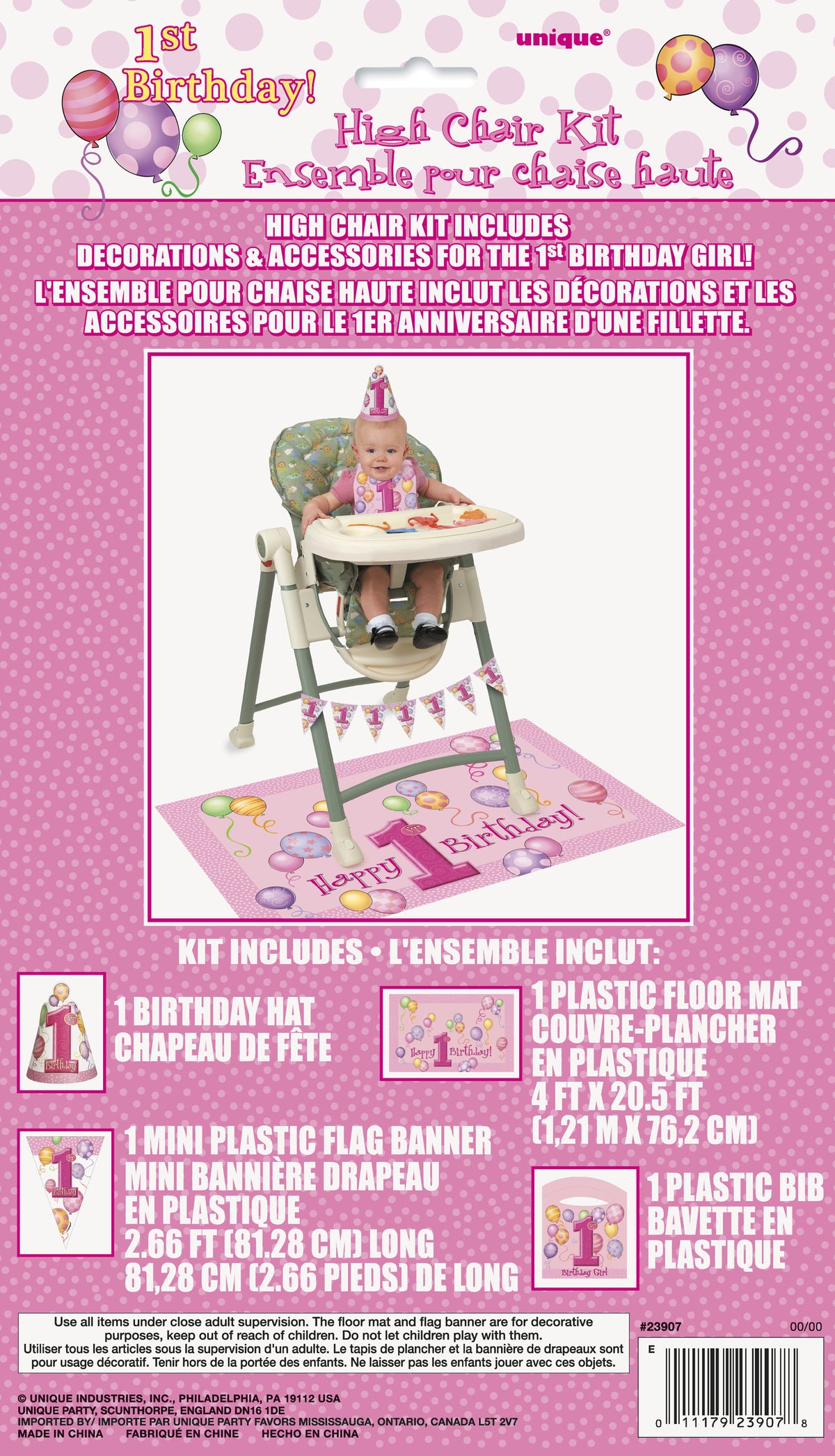 Lot 1º anniversaire rose