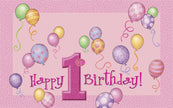Lot 1º anniversaire rose