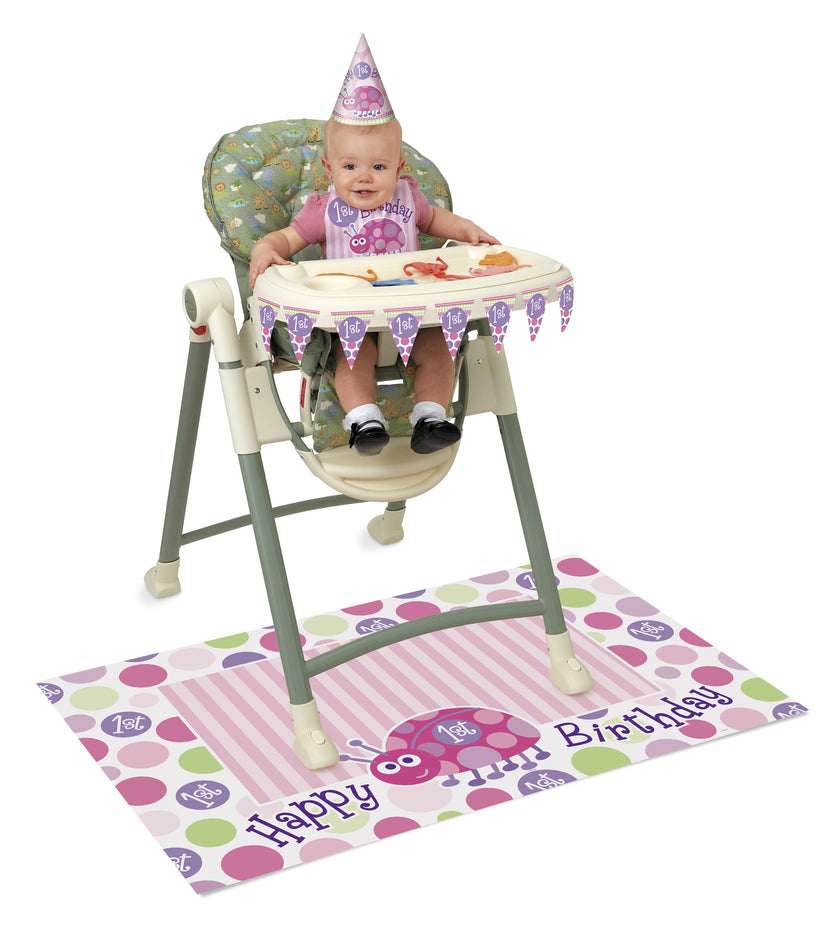 Set 1º anniversaire papillon rose