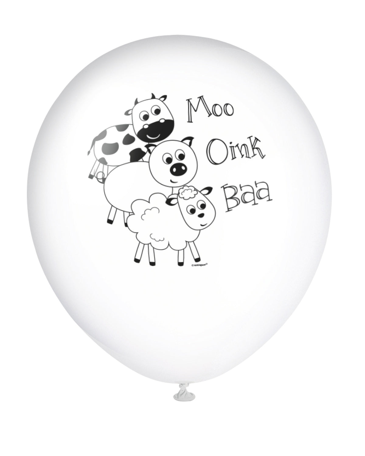 8 ballons vers avec animaux de la ferme (30cm) - Farmyard Party