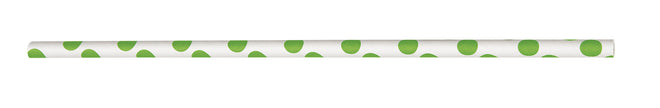 10 pailles à pois vert citron