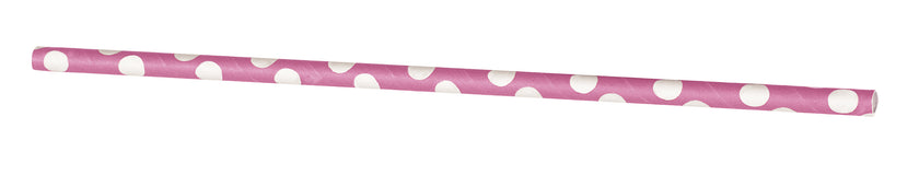 10 pailles à pois roses et blancs