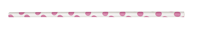 10 pailles à pois roses et blancs