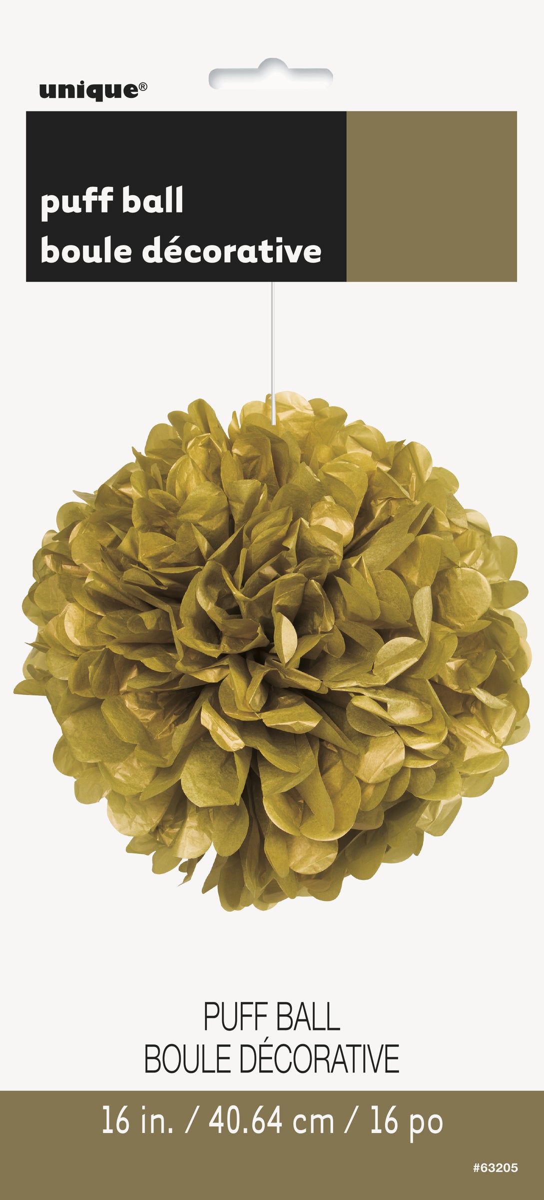 Pompon décoration doré - Gamme couleur unie