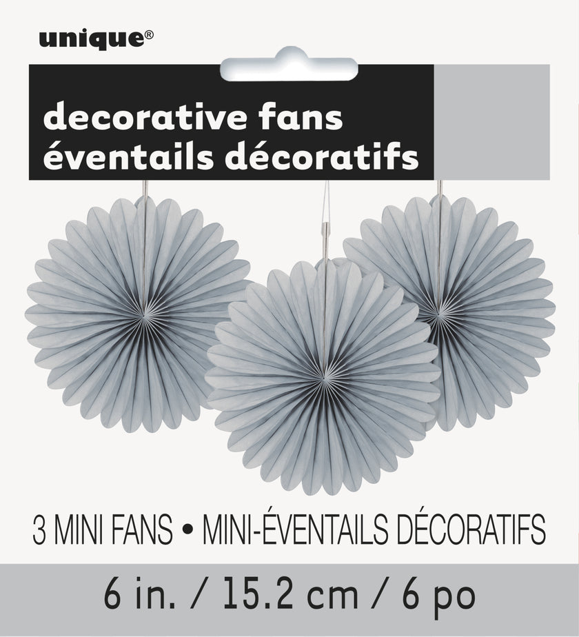 3 rosaces en papier argenté - Gamme couleur unie