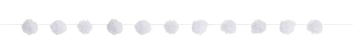 Guirlande pompons blancs - Gamme couleur unie