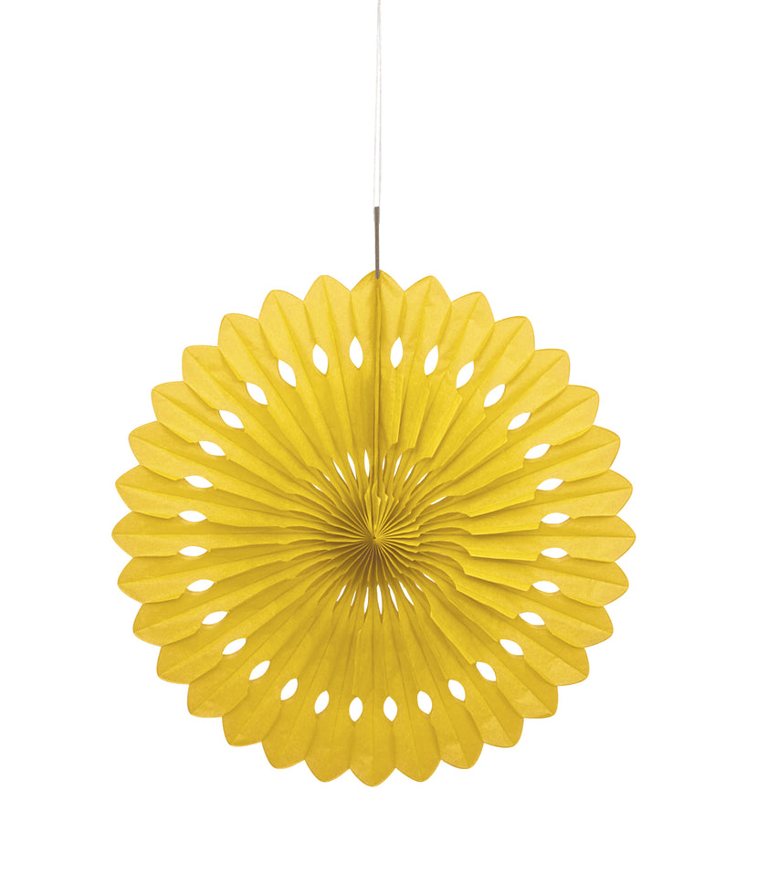 Rosace en papier couleur jaune - Gamme couleur unie