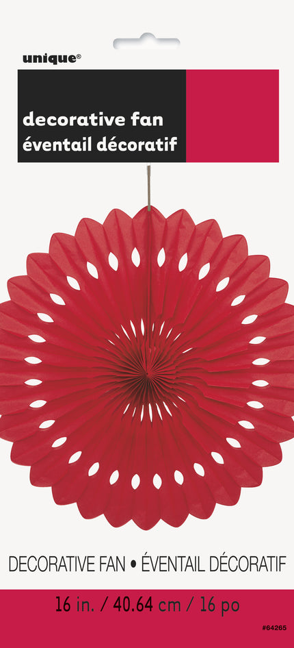 Rosace en papier couleur rouge - Gamme couleur unie