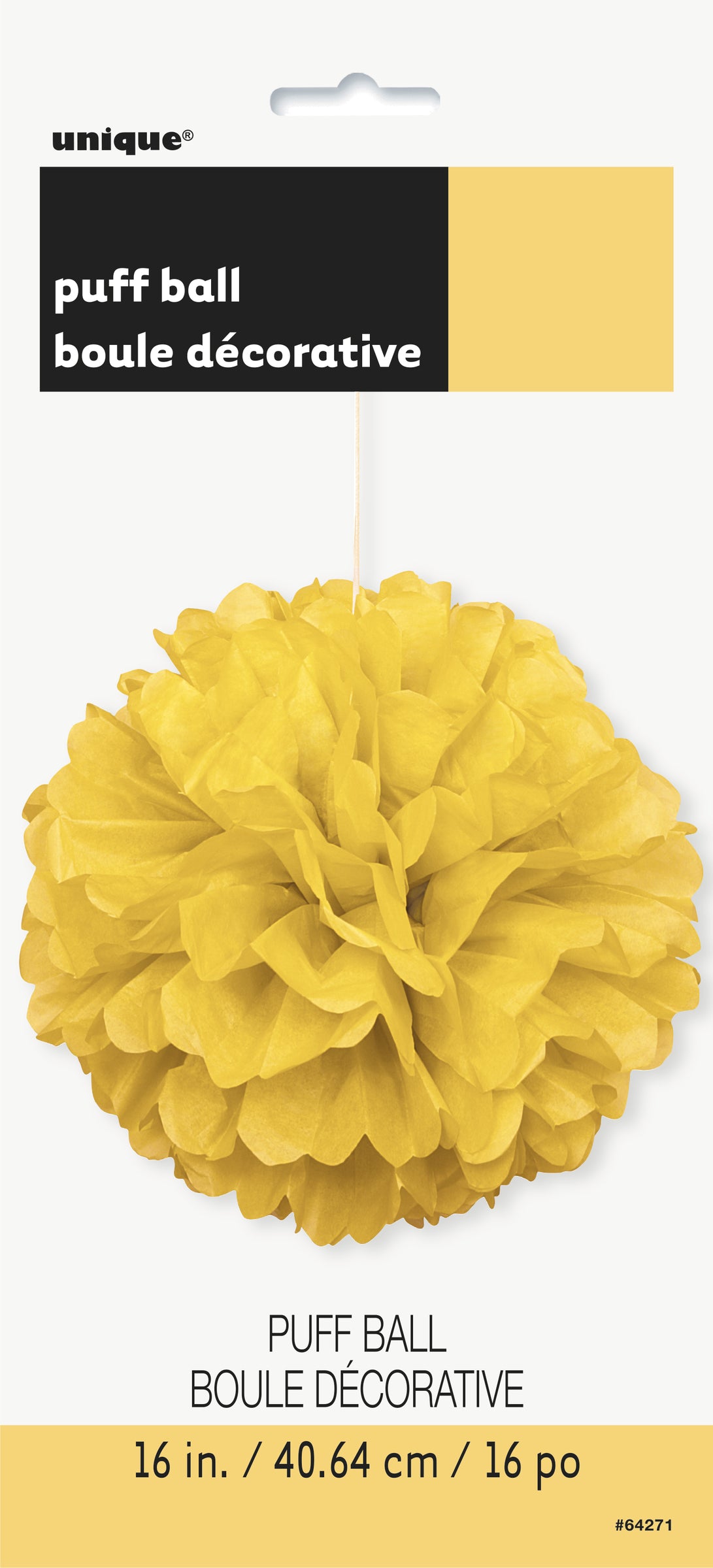 Pompon décoration jaune - Gamme couleur unie