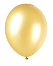 8 ballons dorés métallisés - Gamme couleur unie