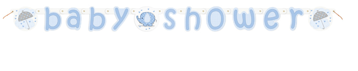 Guirlande Baby Shower bleu - Umbrellaphants Blue