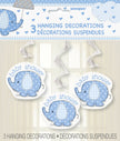 3 décorations à suspendre bleues - Umbrellaphants Blue