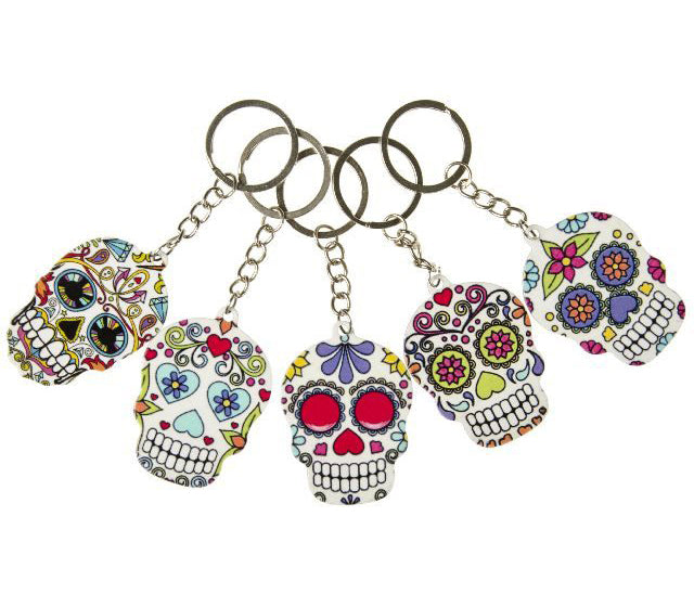 porte-clefs crâne dia de muertos mix 5.5cm