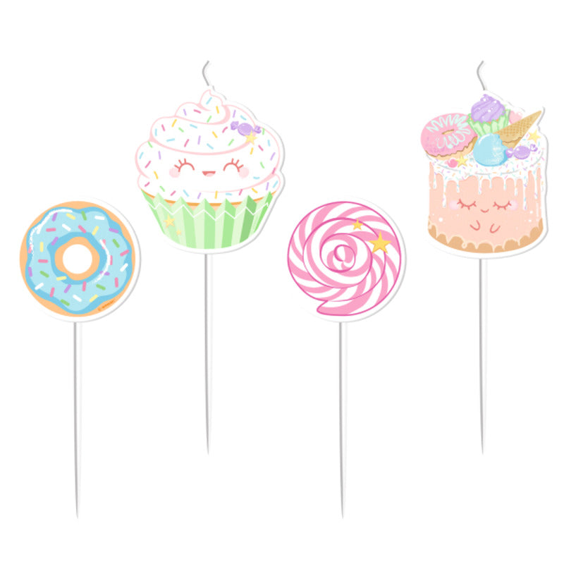 4 Bougies Forme Gateaux - Amscan
