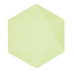 6 Assiettes Hexagonales Décor Vert 26cm - Amscan