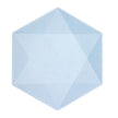 6 Assiettes Hexagonales Décor Bleu 26cm - Amscan