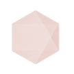 6 Assiettes Hexagonales Décor Rose 20cm - Amscan