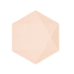 6 Assiettes Hexagonales Décor Abricot 20cm - Amscan