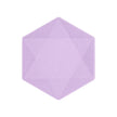 6 Assiettes Hexagonales Décor Violet 20cm - Amscan