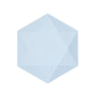 6 Assiettes Hexagonales Décor Bleu 20cm - Amscan