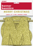 Guirlande dorée brillante Merry Christmas - Basic Christmas