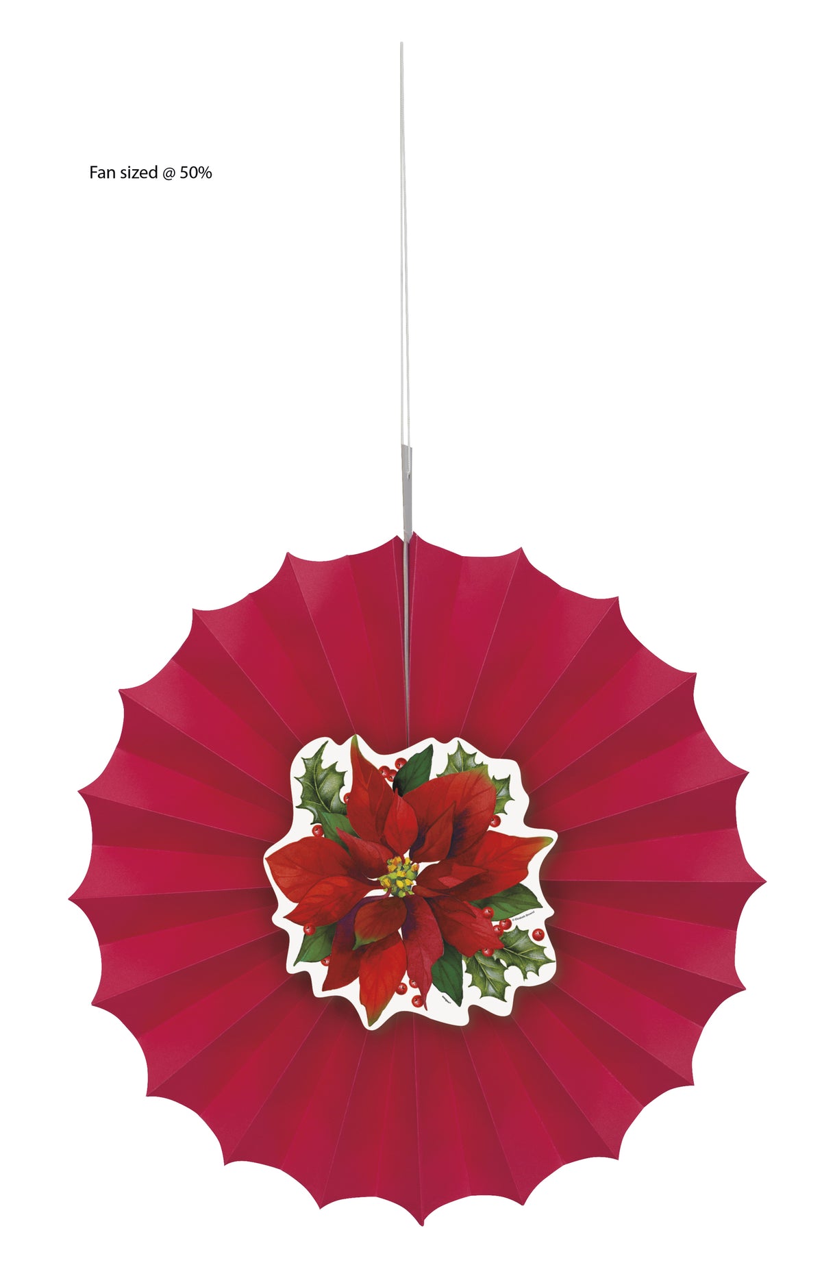 Rosace en papier Étoile de Noël élégante - Holly Poinsettia