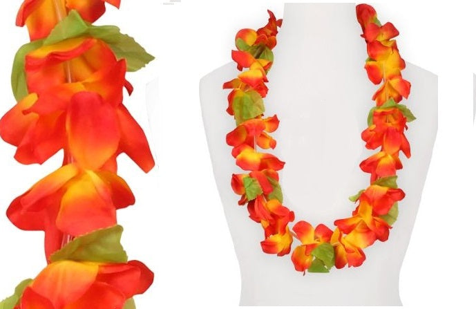 collier de fleurs tahiti 120mm orange et jaune new