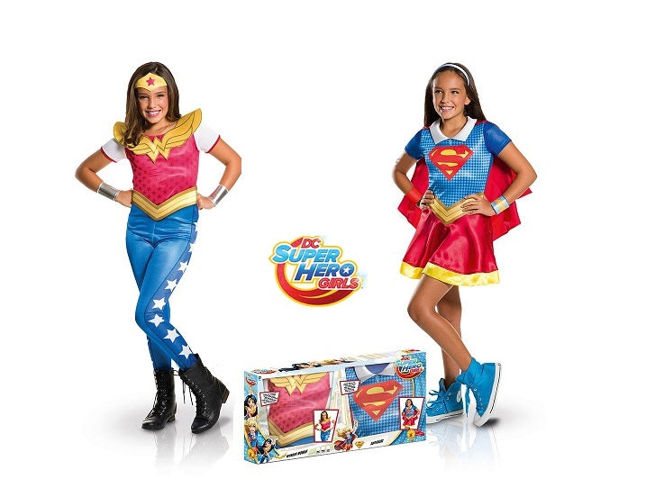 pack déguisements supergirl™+ wonderwoman™ luxe enfant