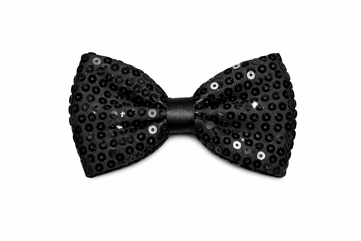 noeud papillon à sequins noir