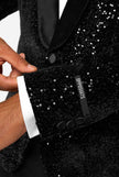 Dinner Jacket - Black Sequins