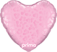 9” Heart Light Pink Matte & Shiny Leopard Print - Prima