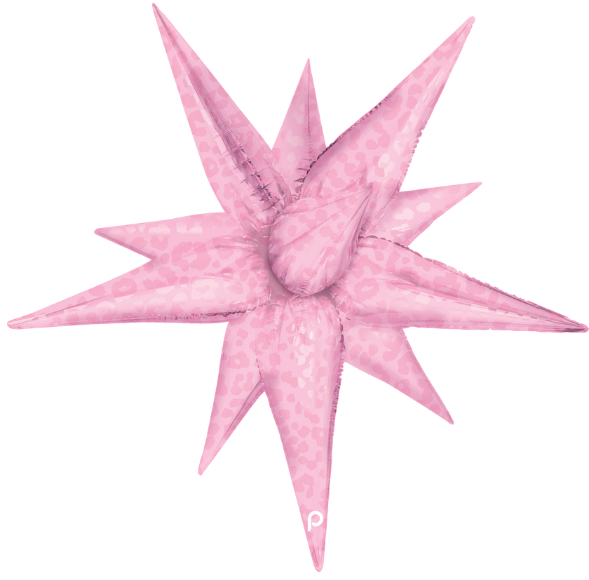 26” Light Pink Matte & Shiny Leopard Print Starburst - Prima