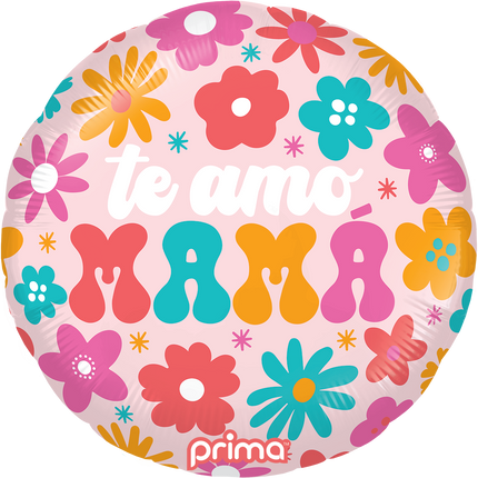 18” Round Te Amo Mama Retro Flowers - Prima