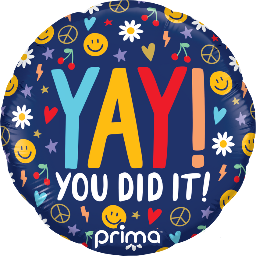 9” Round Yay You Did It Groovy Icons Sens Air - Prima