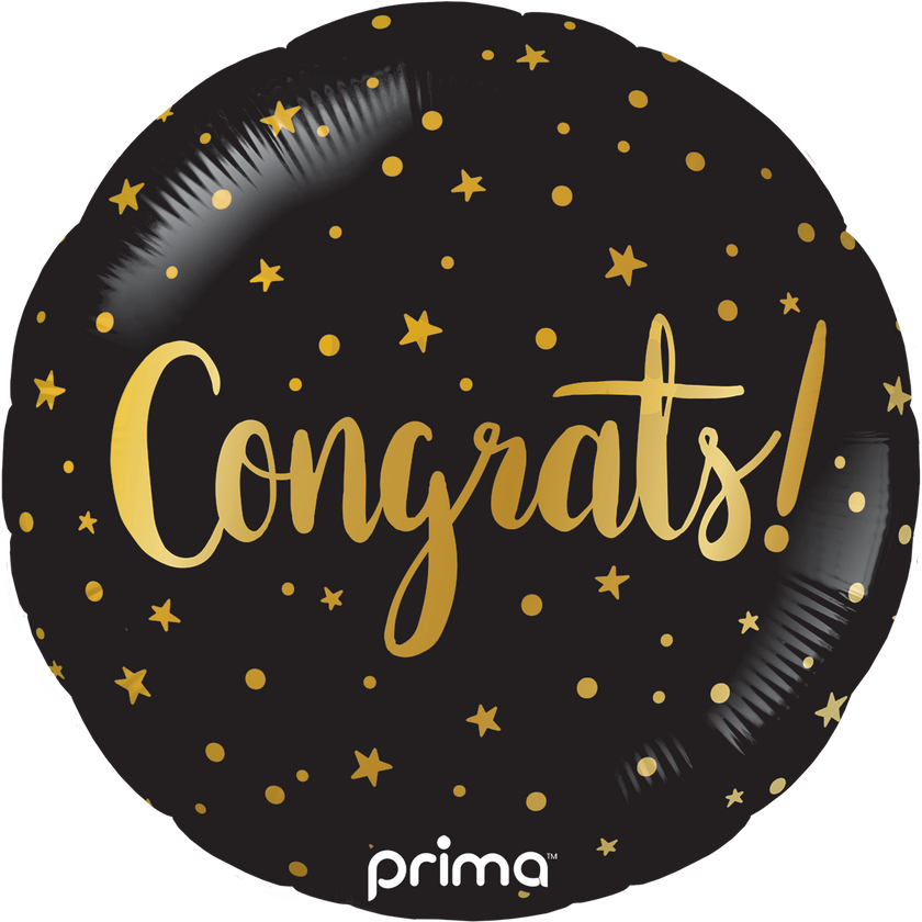18” Round Congrats Gold Stars - Prima