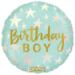 1 Ballon Aluminium Round Birthday Boy Stars 18