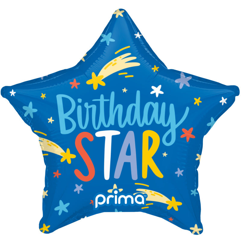 1 Poche De 6 Ballons Aluminium Star Birthday Star 9