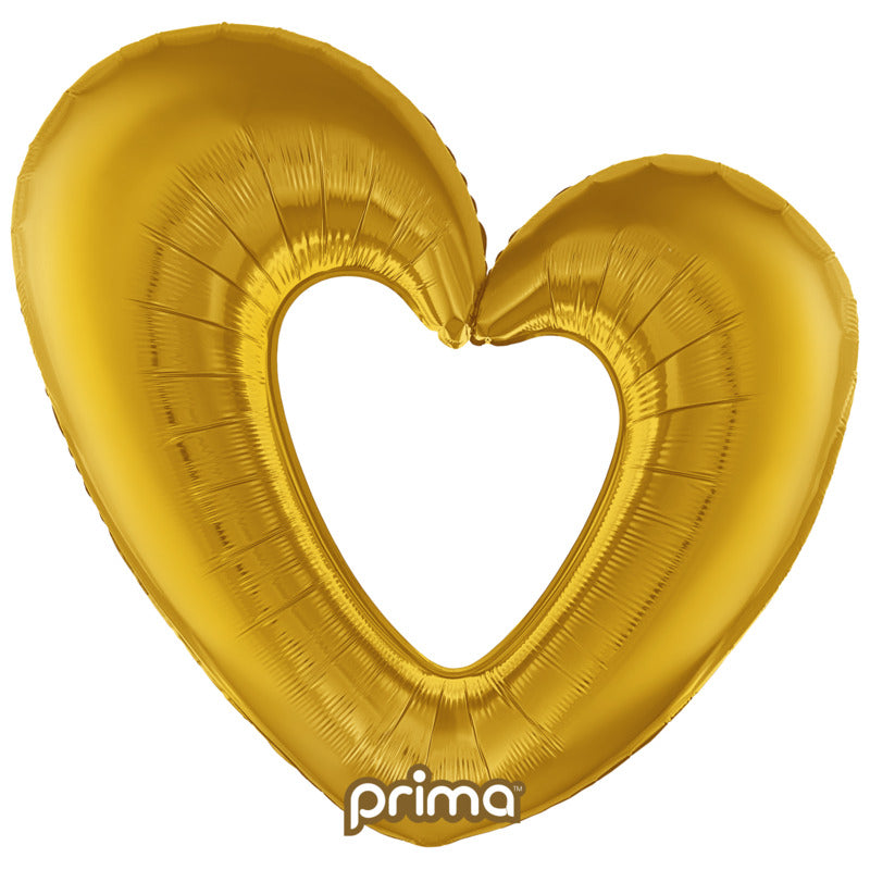 1 Ballon Aluminium Open Heart Gold 40