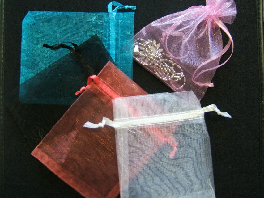 lot de 10 pochettes pour dragées tulle turquoise